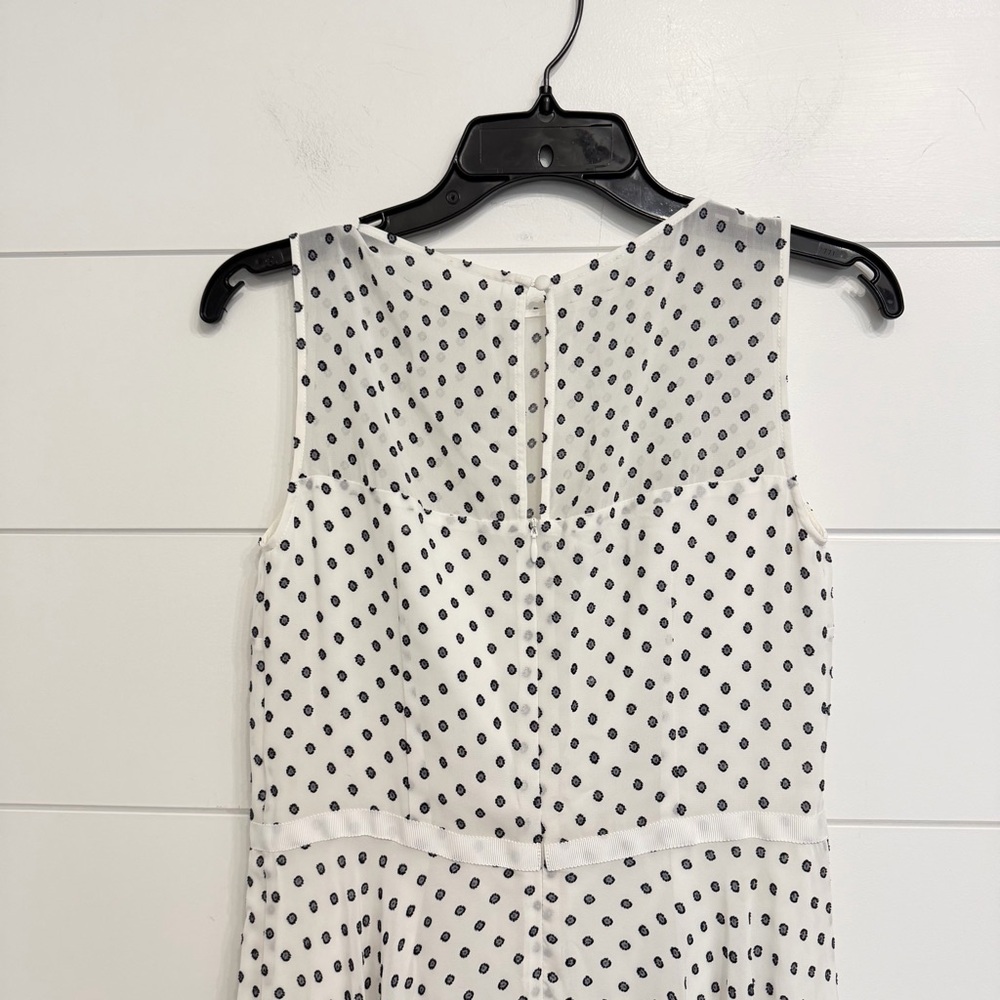 Hobbs Della Polka Dot Midi Dress Ivory Black Sleeveless Fit & Flare 36273 - Picture 4 of 12